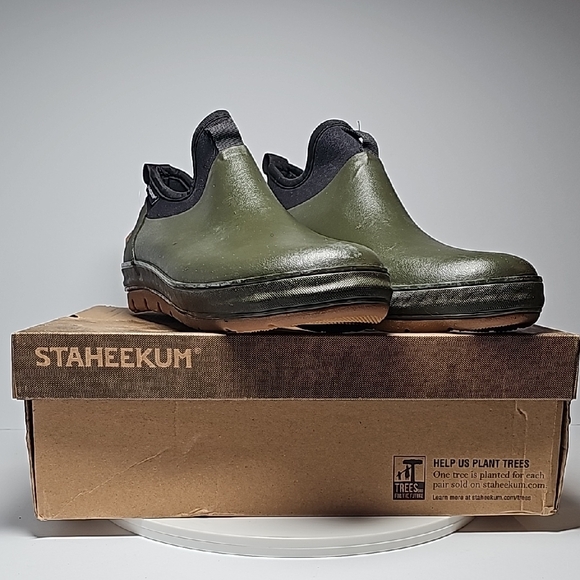 Staheekum Ankle Rain Winter Boot Shoe Rubber Waterproof Pull-On Olive Green 10 - Picture 2 of 16